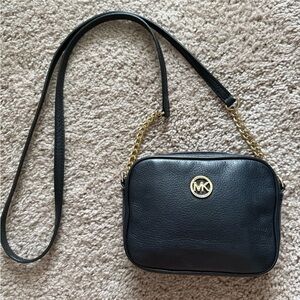 Michael Kors Black and Gold Crossbody Purse